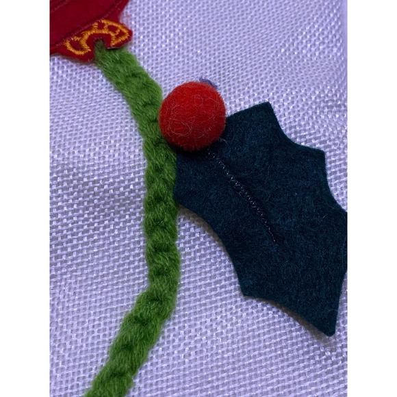 Christmas Stocking, The Bon-Ton Store, New , White with Colorful Felt appliques - Picture 6 of 11